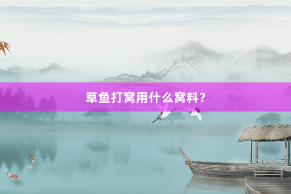 草鱼打窝用什么窝料？